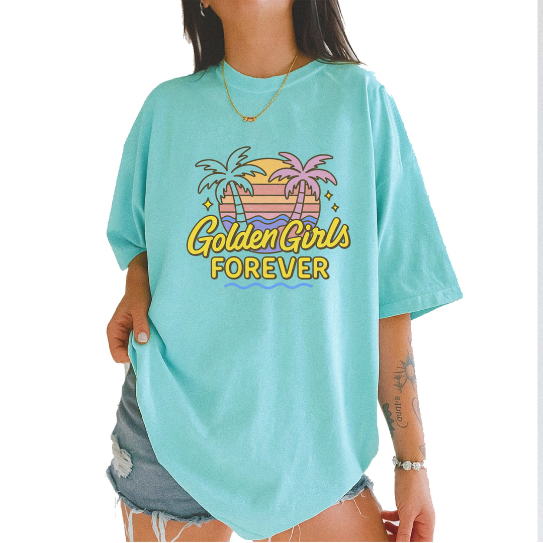 Golden Girls Forever Retro Sunset Vintage Soft Unisex T-shirt Chalky Mint