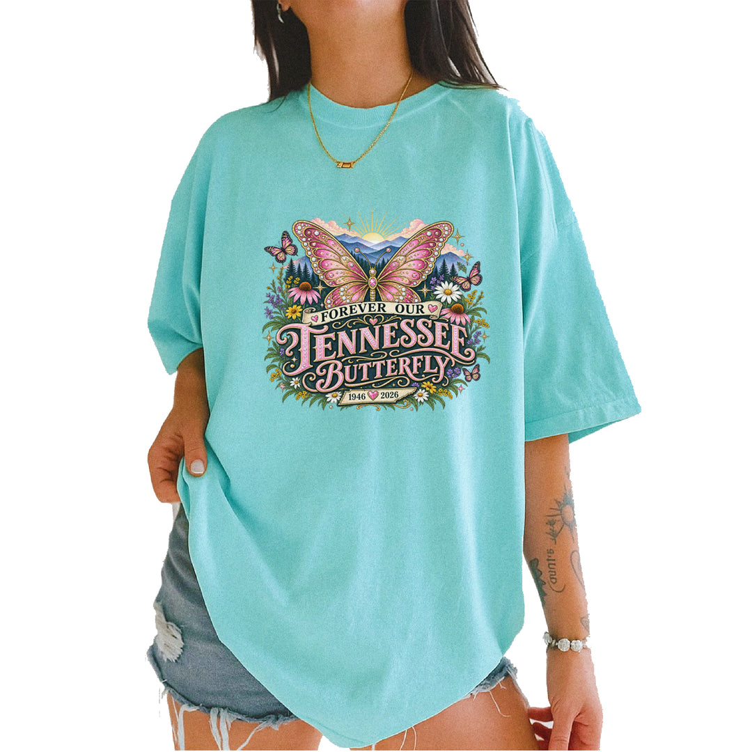 Forever Our Tennessee Butterfly Dolly Vintage Soft Unisex T-shirt Chalky Mint