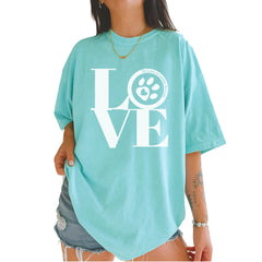 TLC LOVE Dog Rescue Vintage Soft Unisex T-shirt Chalky Mint