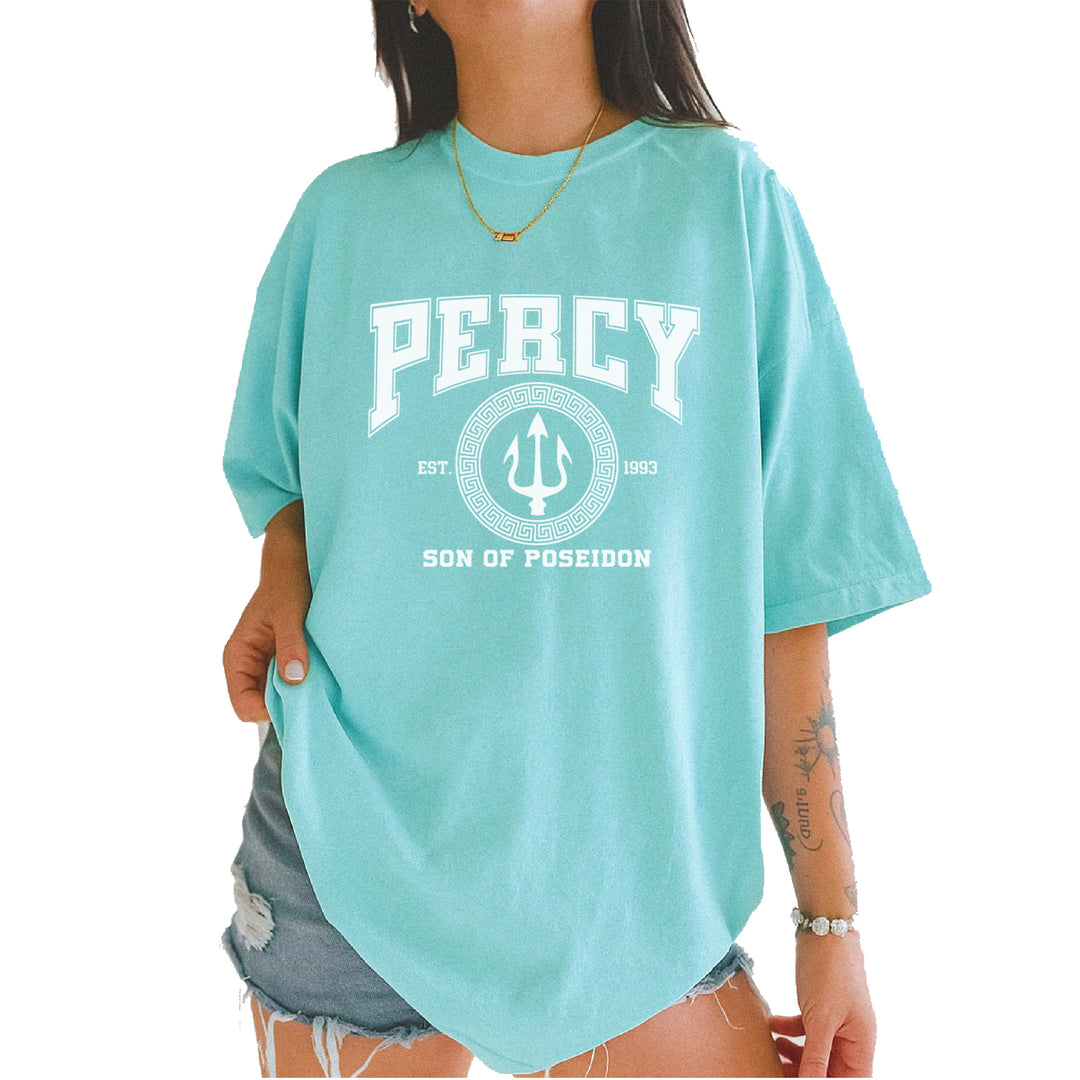 Percy Son Of Poseidon Sea God Vintage Soft Unisex T-shirt Chalky Mint