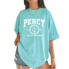 Percy Son Of Poseidon Sea God Vintage Soft Unisex T-shirt Chalky Mint