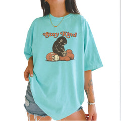 Punch Stay Kind Macaque Vintage Soft Unisex T-shirt Chalky Mint