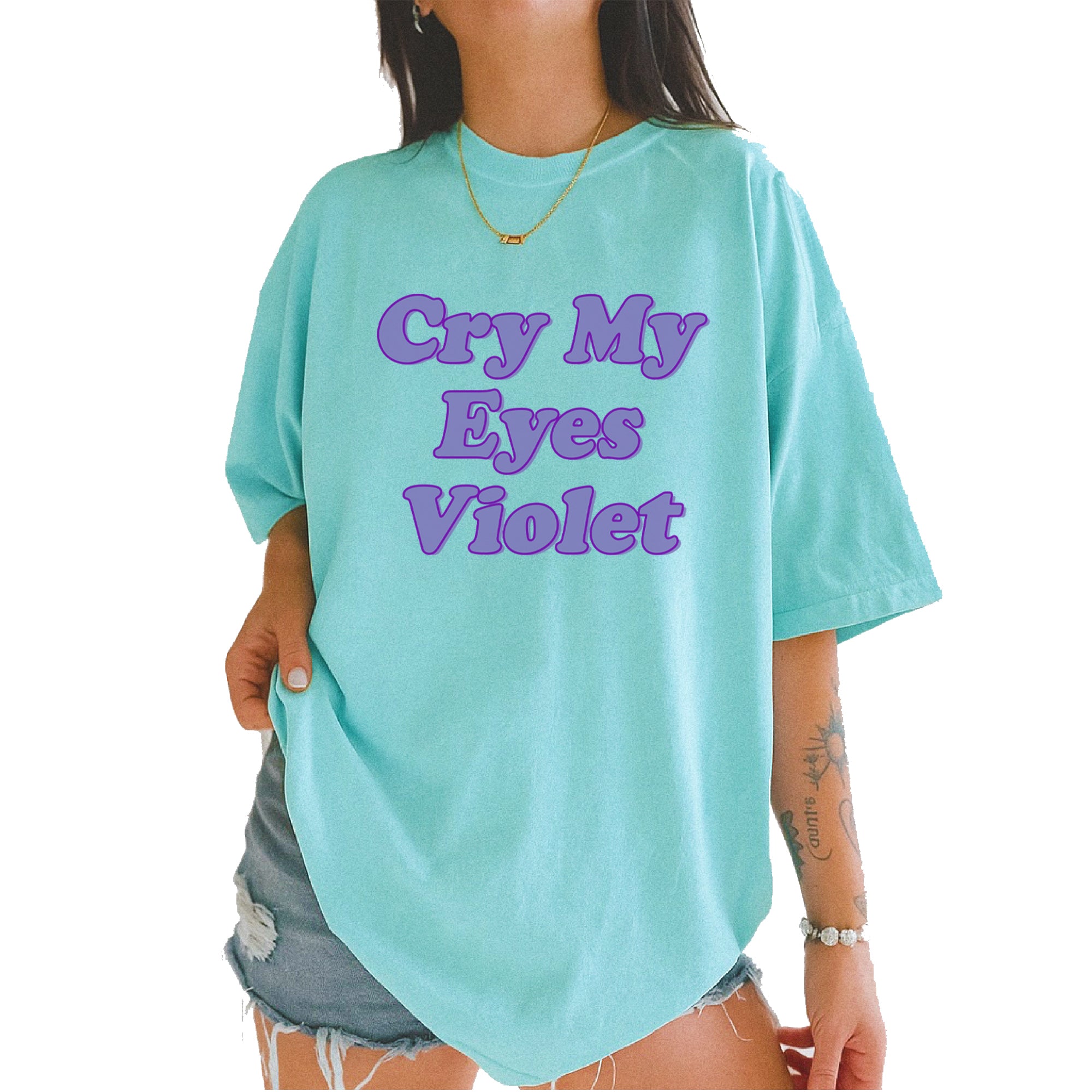Cry My Eyes Violet Drama Queen Vintage Soft Unisex T-shirt Chalky Mint