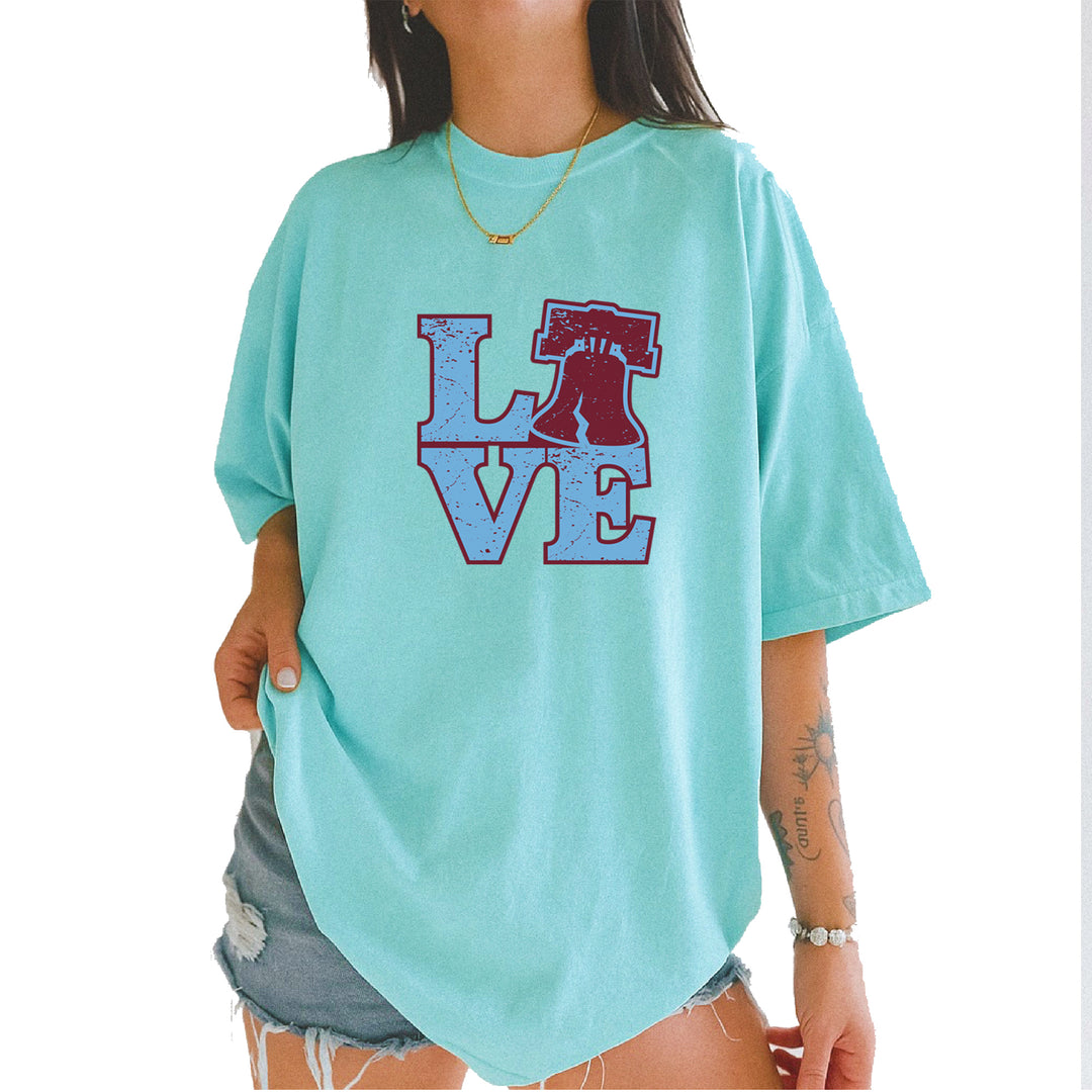 Love Philly Liberty Bell Vintage Soft Unisex T-shirt Chalky Mint