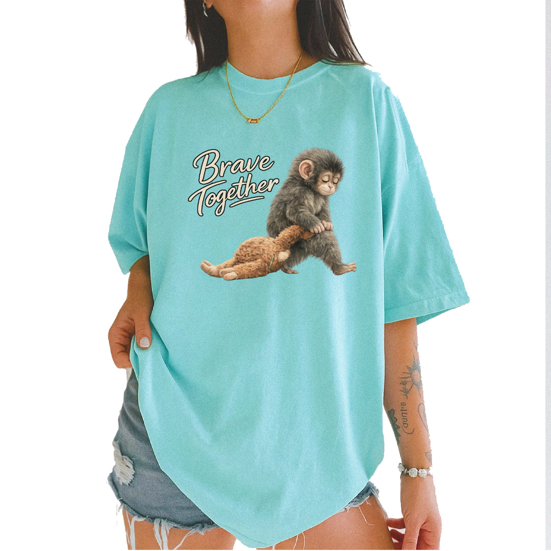 Punch Brave Together Stuffed Animal Vintage Soft Unisex T-shirt Chalky Mint