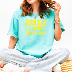 Straight Outta Steeler Nation Football graphic on Garment-Dyed Heavyweight Unisex T-Shirt alternate view 9