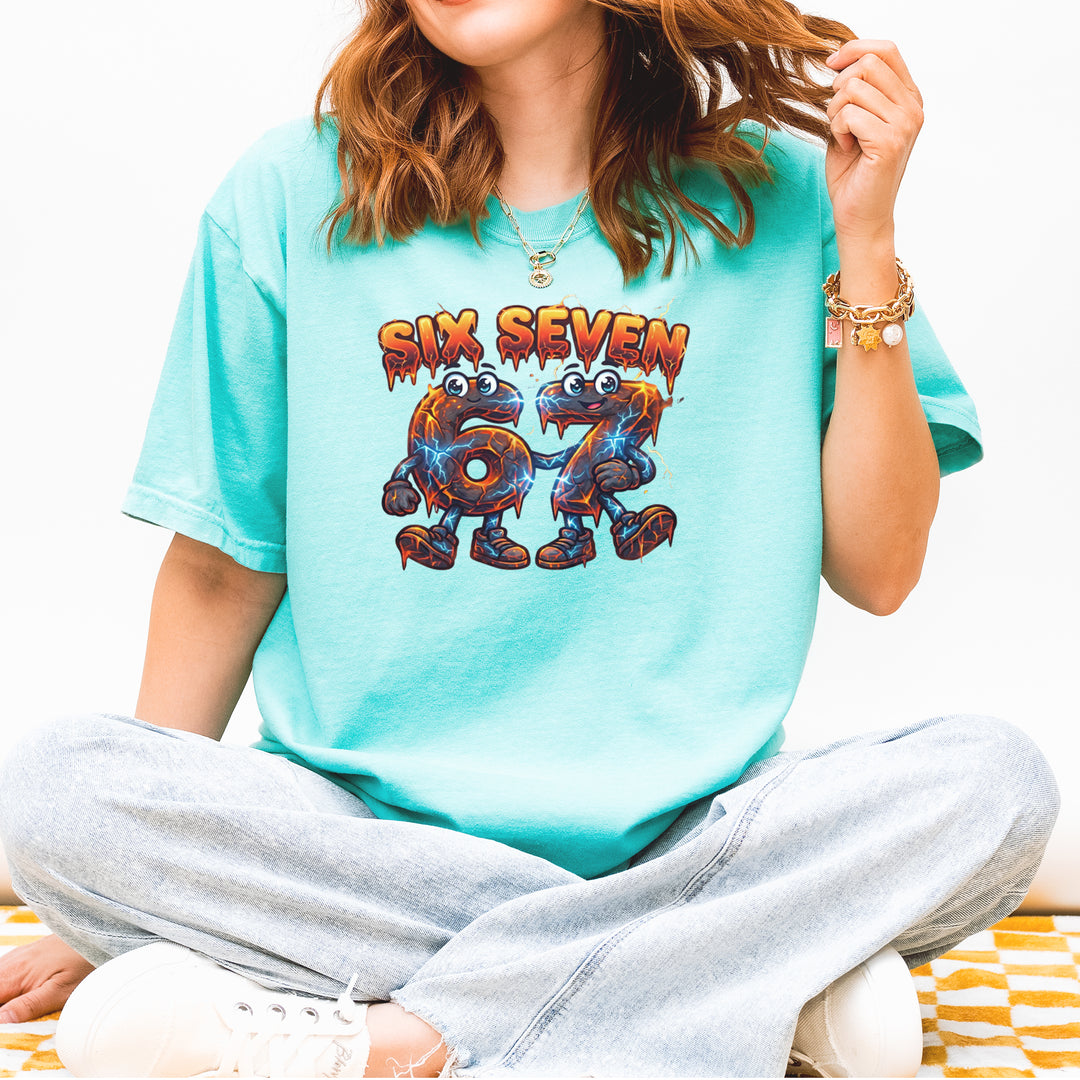 67 Lava Lightning Six Seven Meme Vintage Soft Unisex T-shirt 
