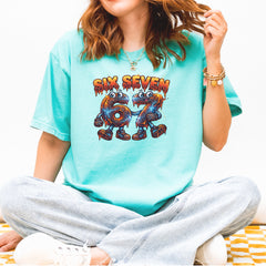 67 Lava Lightning Six Seven Meme Vintage Soft Unisex T-shirt 