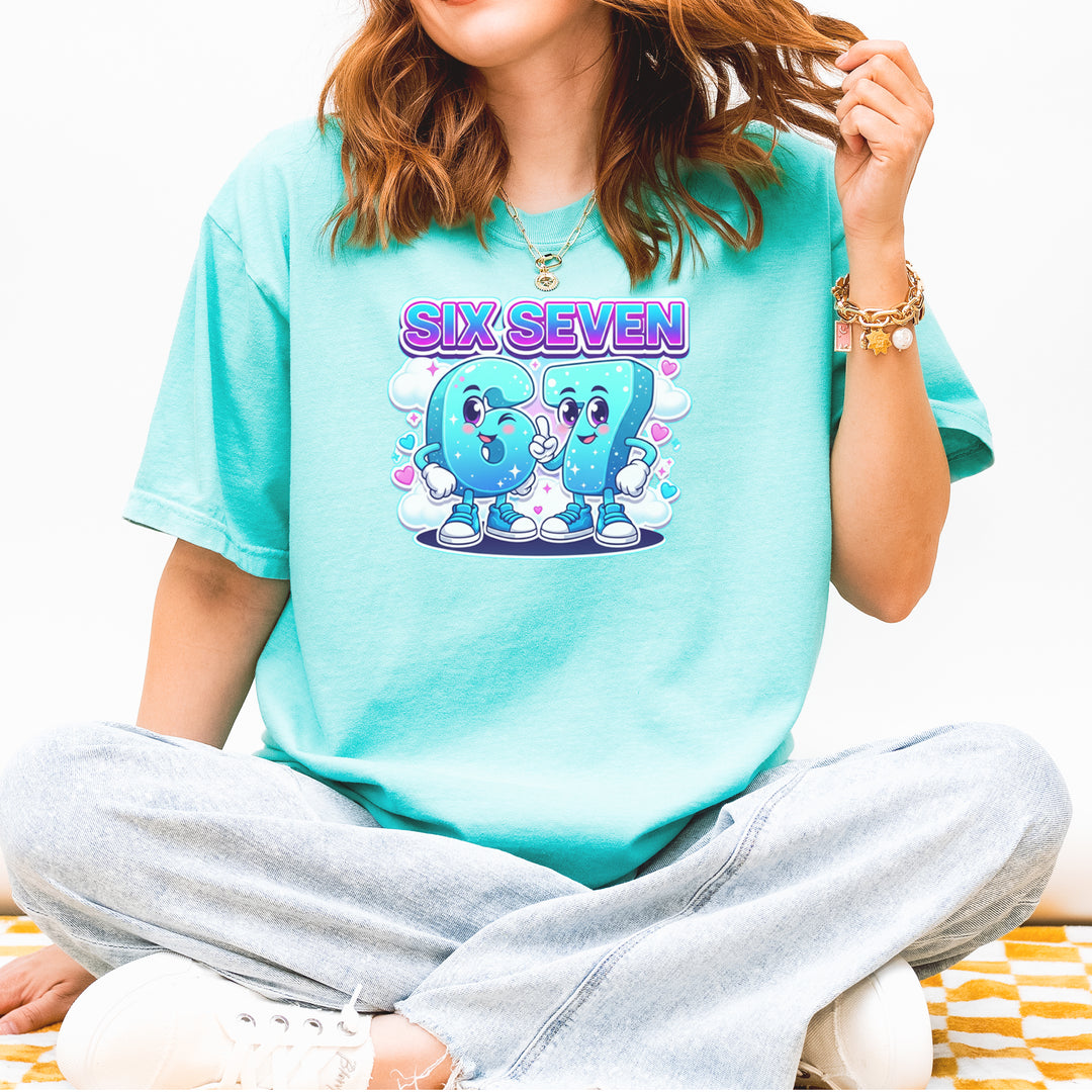 67 Six Seven Meme Kawaii Cloud Vintage Soft Unisex T-shirt 
