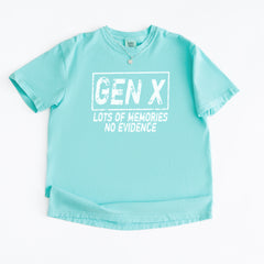 Gen X Lots of Memories No Evidence Nostalgia Vintage Soft Unisex T-shirt