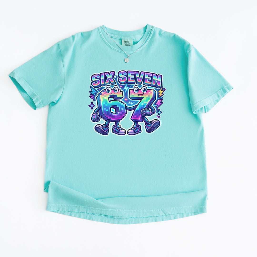Six Seven 67 Retro Pixel Buddies Vintage Soft Unisex T-shirt 