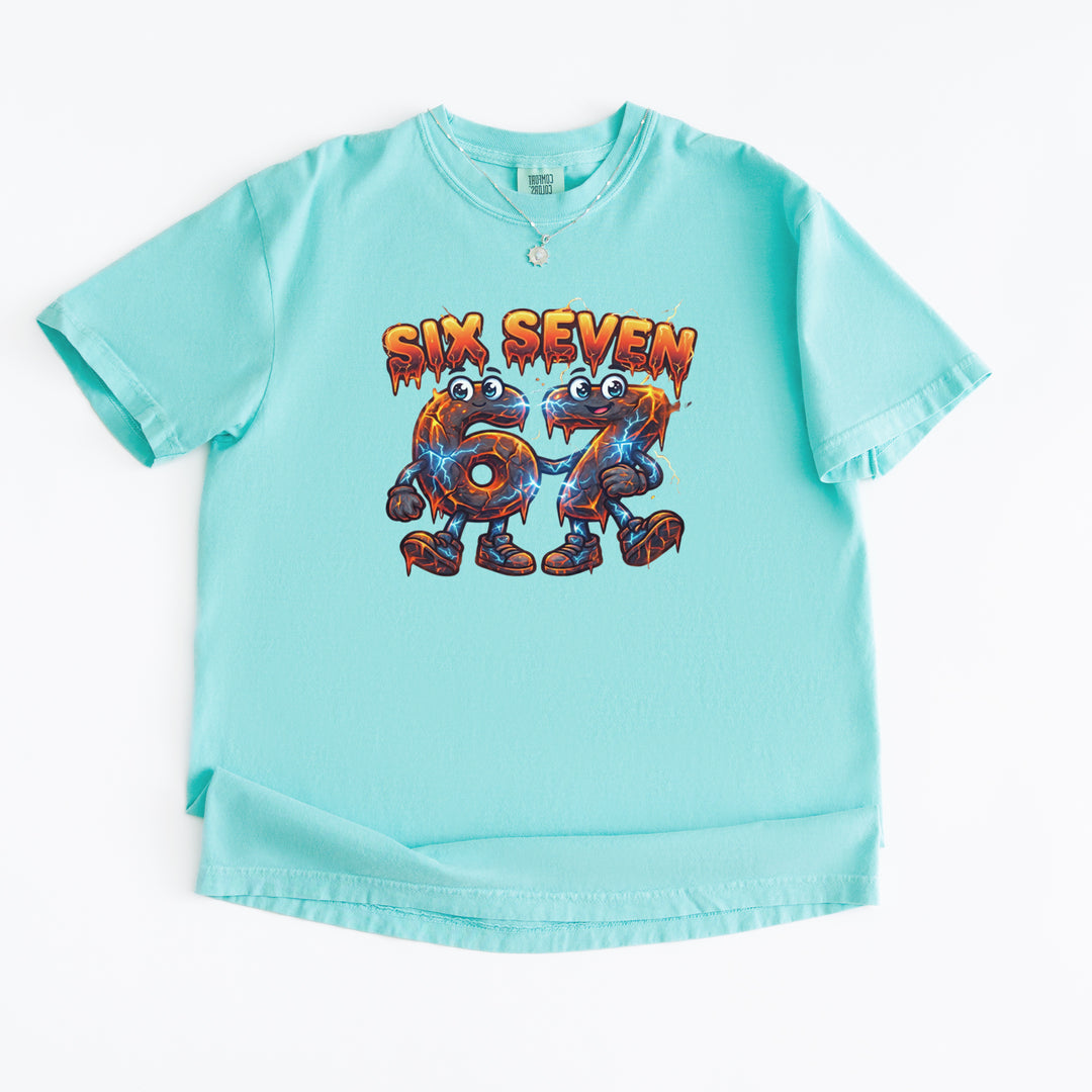 67 Lava Lightning Six Seven Meme Vintage Soft Unisex T-shirt 