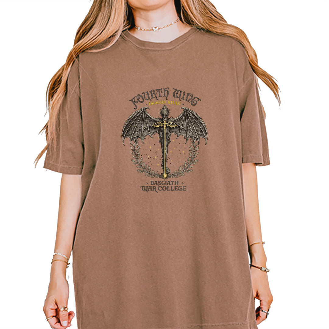 Fourth Wing Dragon Rider Vintage Basgiath War College Vintage Soft Unisex T-shirt Espresso