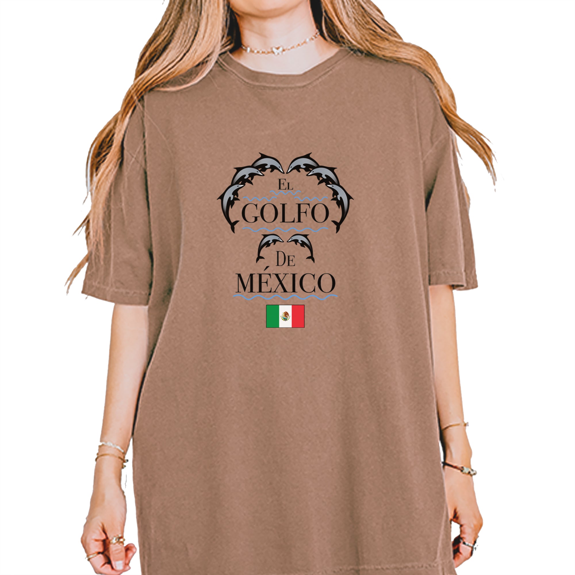 El Golfo De Mexico Dancing Dolphins Vintage Soft Unisex T-shirt Espresso