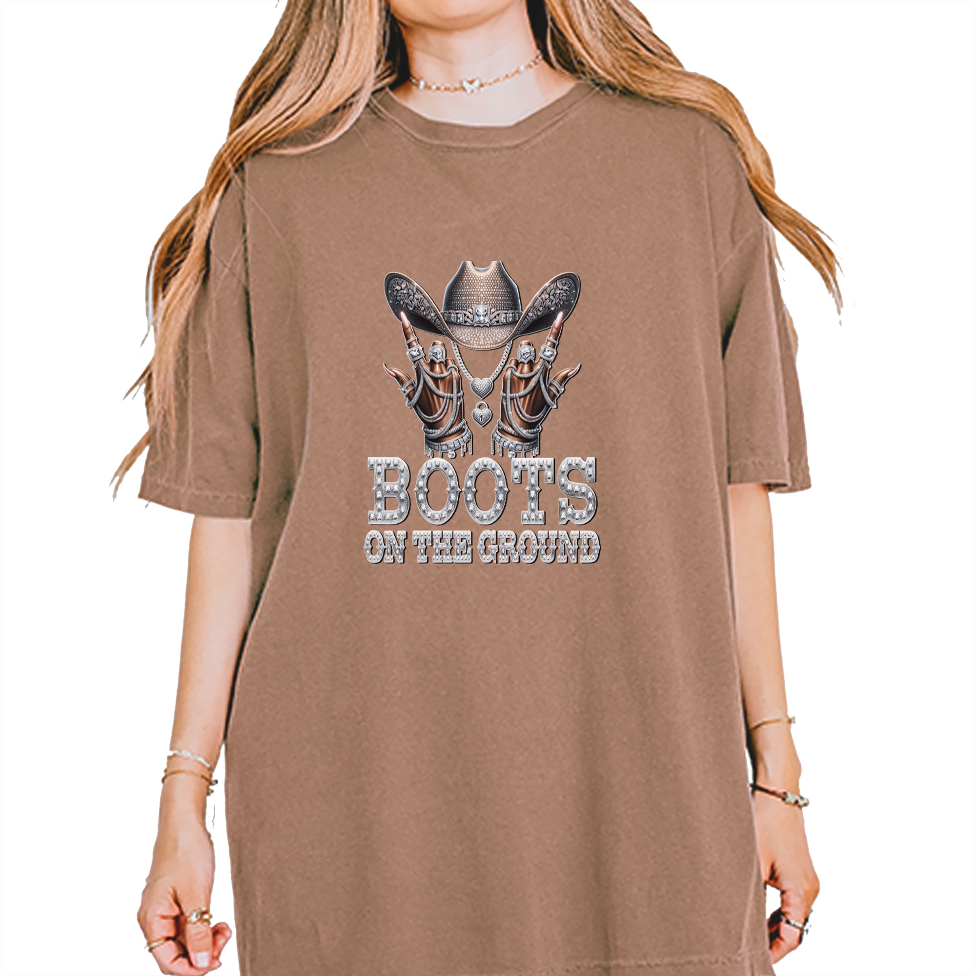 Boots On The Ground Bling Vintage Soft Unisex T-shirt Espresso
