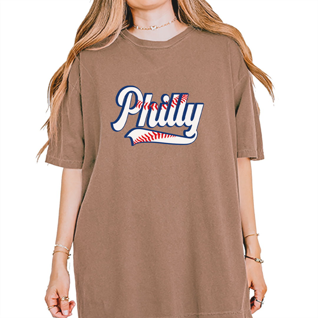Philly Baseball Stitching Vintage Soft Unisex T-shirt Espresso
