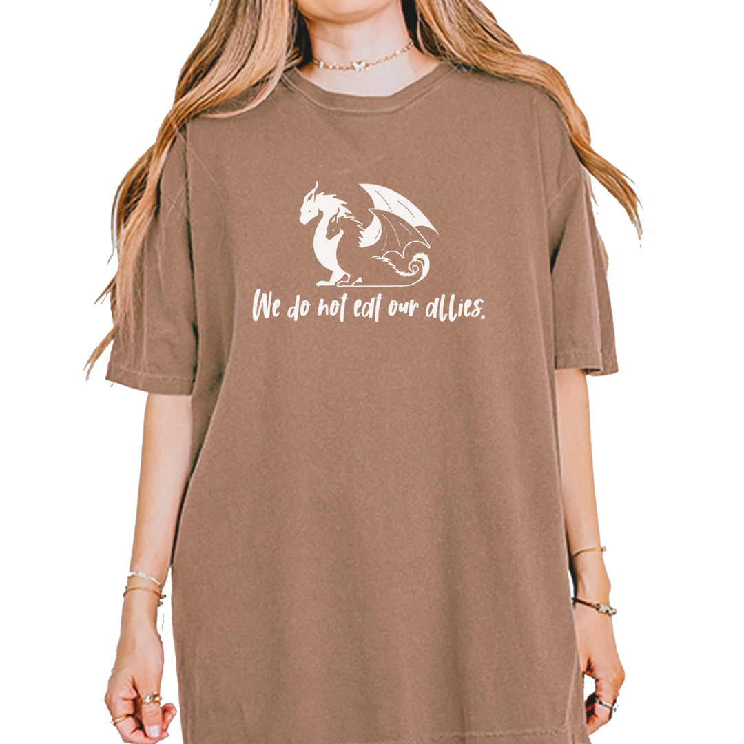 We Do Not Eat Our Allies Fourth Wing Basgiath Vintage Soft Unisex T-shirt Espresso