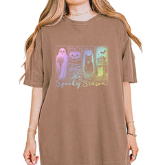 Spooky Season Cute Pastel Halloween Design Vintage Soft Unisex T-shirt Espresso