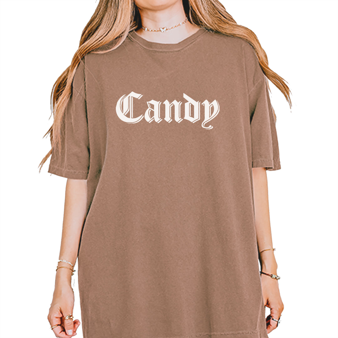 Candy Gothic Lettering Vintage Soft Unisex T-shirt Espresso