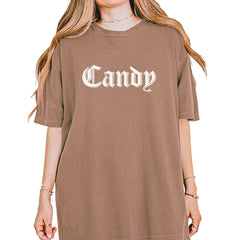 Candy Gothic Lettering Vintage Soft Unisex T-shirt Espresso