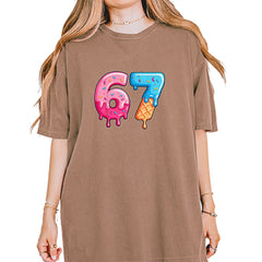 67 Dripping Ice Cream Donut Melt Vintage Soft Unisex T-shirt Espresso