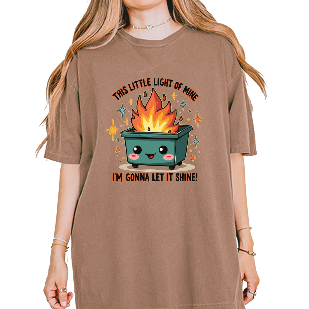 This Little Light of Mine Dumpster Fire Smile Face Vintage Soft Unisex T-shirt Espresso