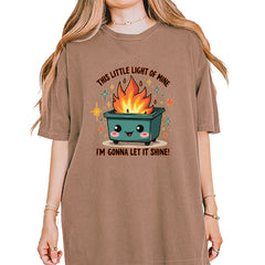 This Little Light of Mine Dumpster Fire Smile Face Vintage Soft Unisex T-shirt Espresso