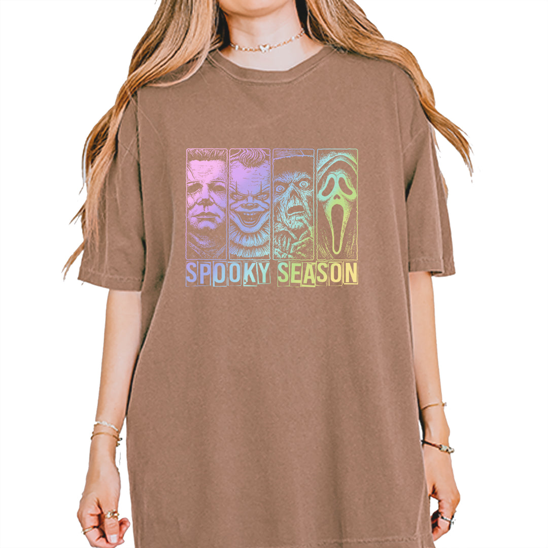 Spooky Season Horror Icons Halloween Vintage Soft Unisex T-shirt Espresso