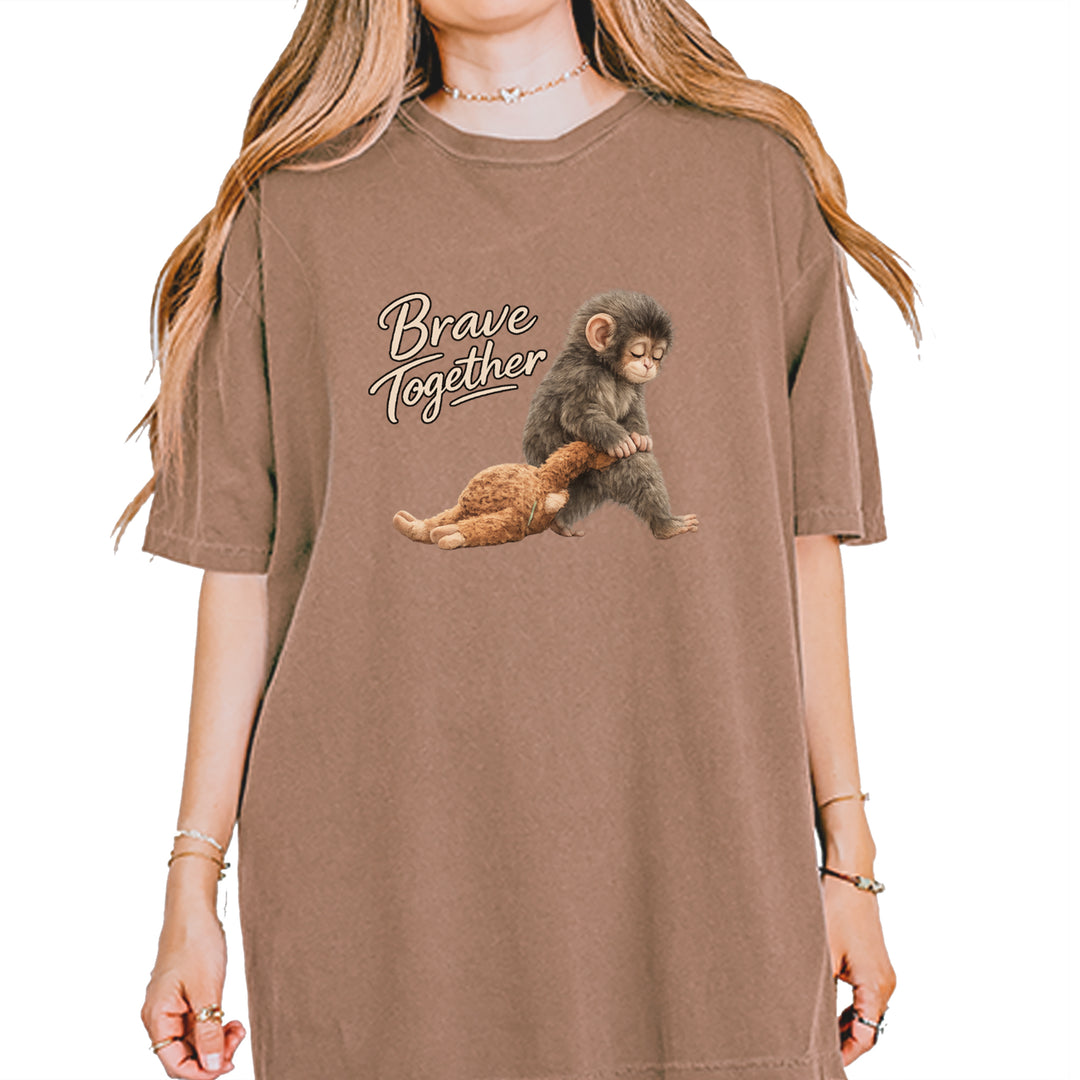Punch Brave Together Stuffed Animal Vintage Soft Unisex T-shirt Espresso