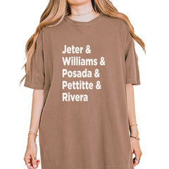 Jeter & Williams & Posada & Pettitte & Rivera Vintage Soft Unisex T-shirt Espresso