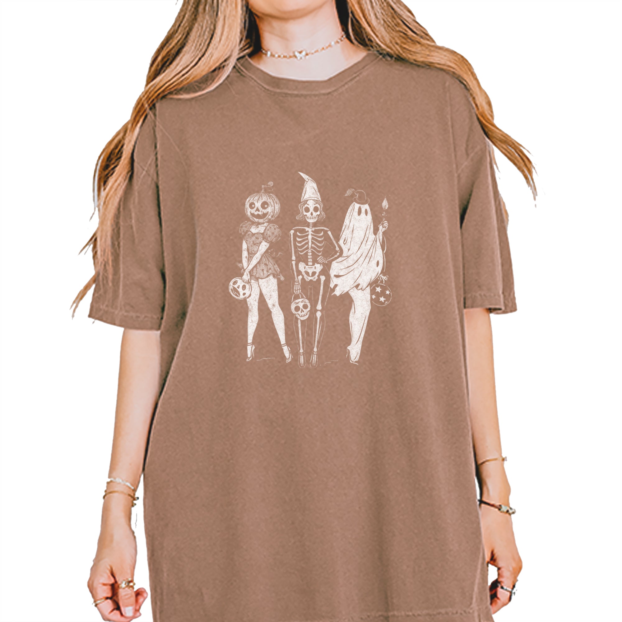 Vintage Spooky Squad Pinup Halloween Design Vintage Soft Unisex T-shirt Espresso