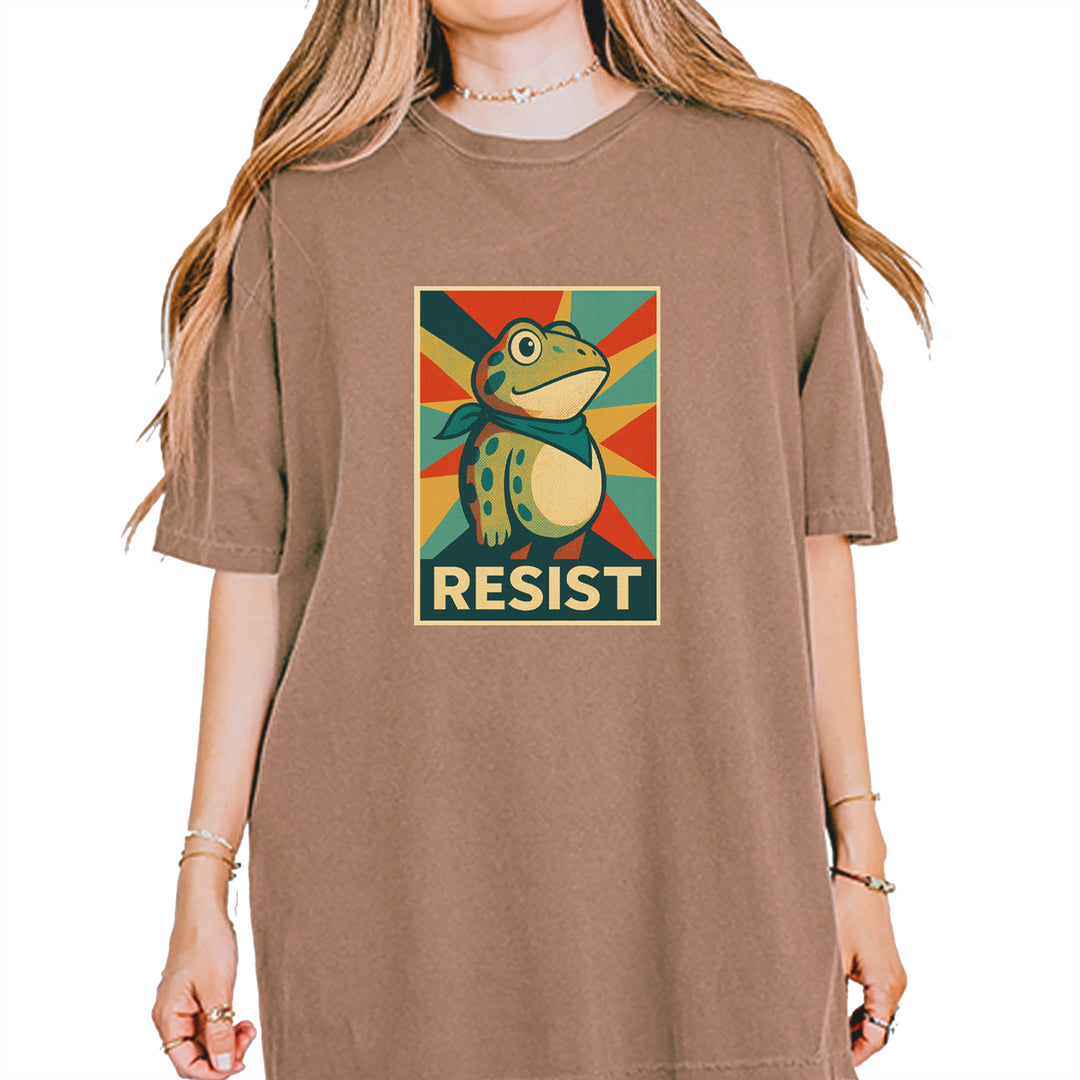 Resist Portland Protest Frog Vintage Soft Unisex T-shirt Espresso