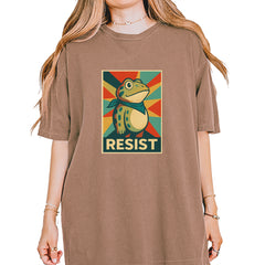 Resist Portland Protest Frog Vintage Soft Unisex T-shirt Espresso