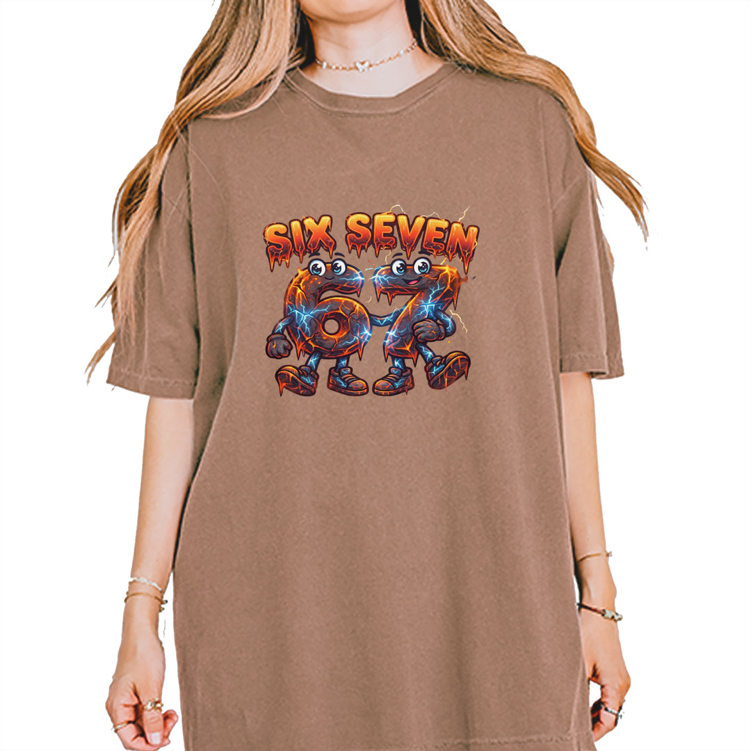 67 Lava Lightning Six Seven Meme Vintage Soft Unisex T-shirt Espresso