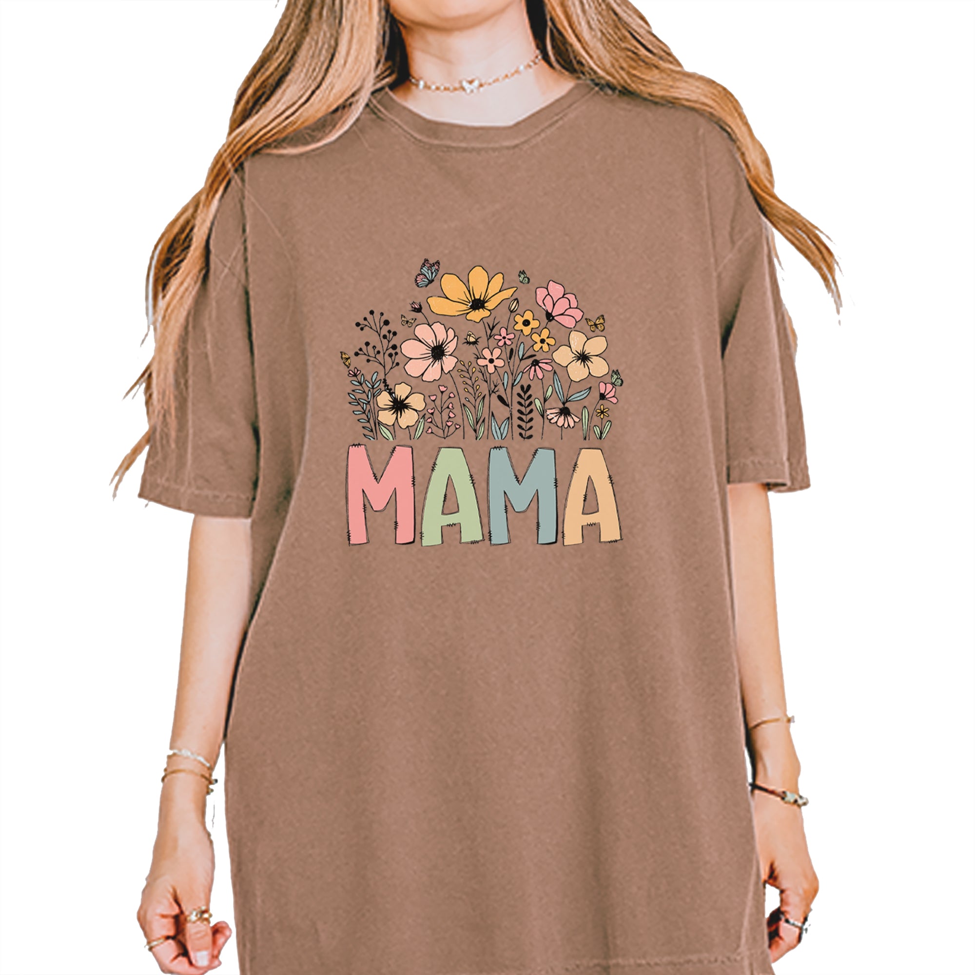 Mama Wildflower Retro Flower Vintage Soft Unisex T-shirt Espresso
