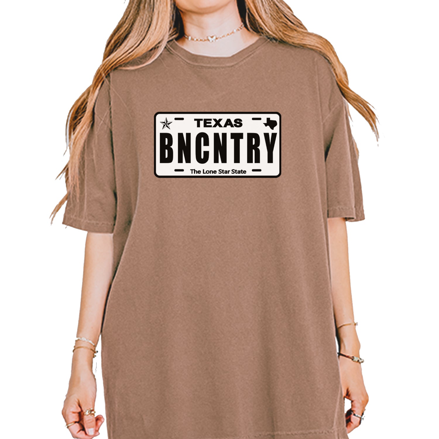 Texas License Plate BNCNTRY Vintage Soft Unisex T-shirt Espresso
