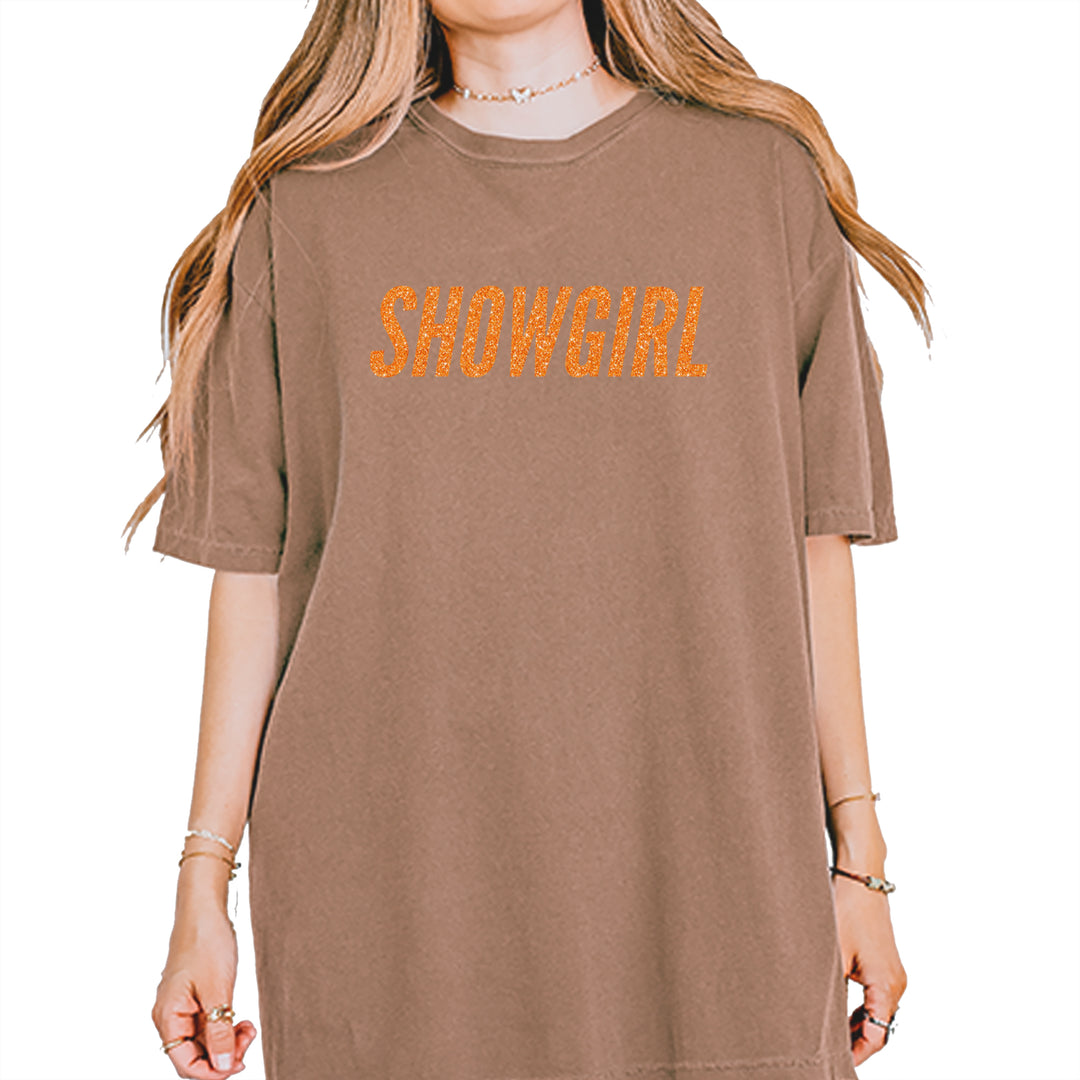 Showgirl Orange Glitter Vintage Soft Unisex T-shirt Espresso