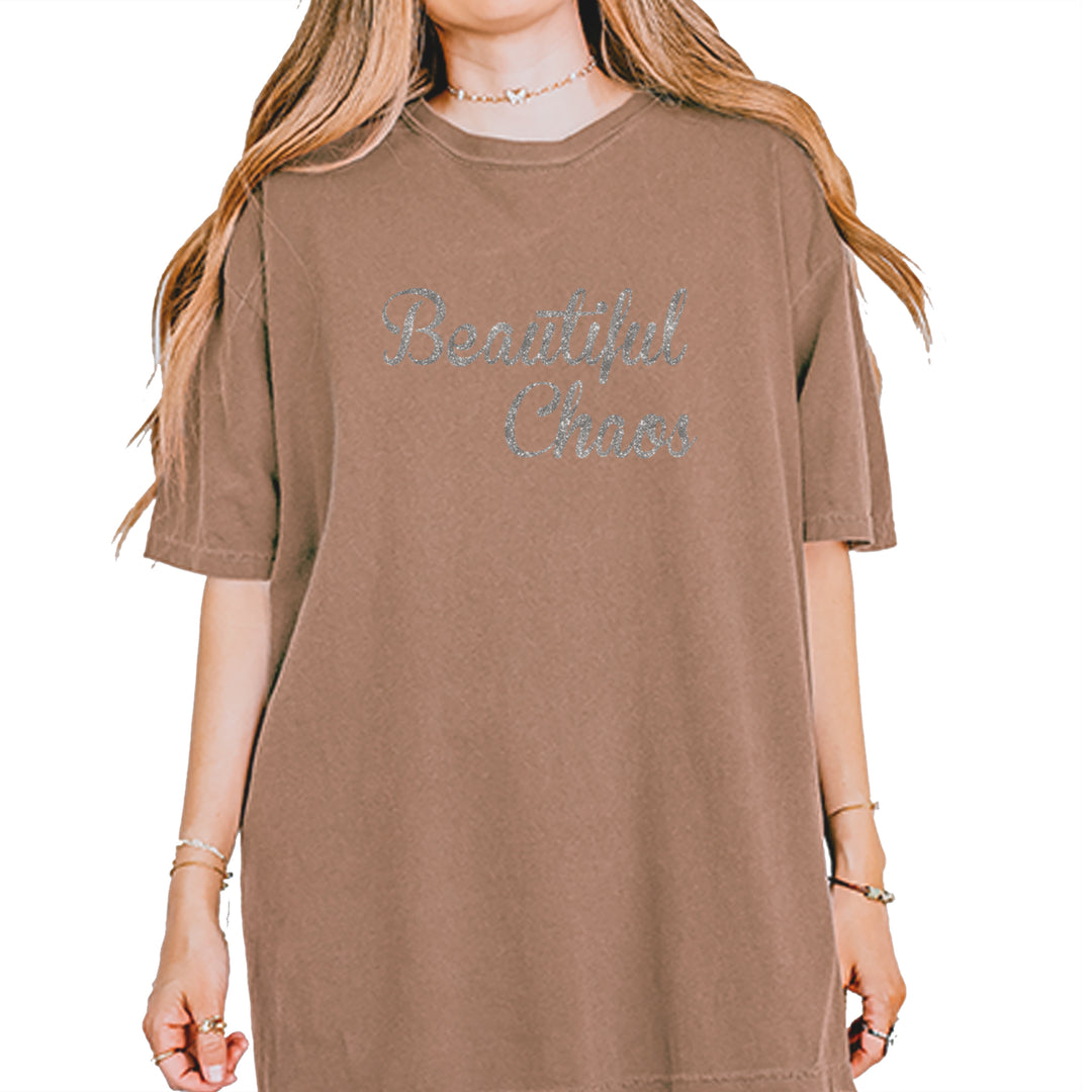 Beautiful Chaos Glitter Music Festival Vintage Soft Unisex T-shirt Espresso