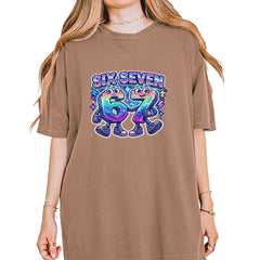 Six Seven 67 Retro Pixel Buddies Vintage Soft Unisex T-shirt Espresso