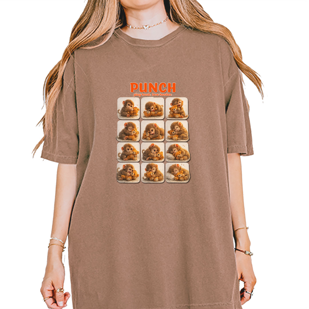 Punch Play Hard Love Harder Vintage Soft Unisex T-shirt Espresso
