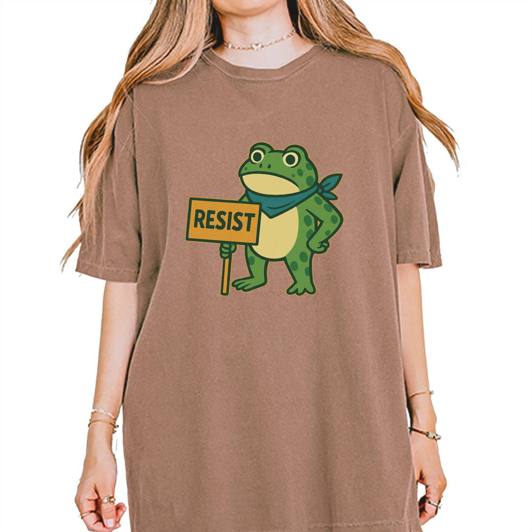 Sign Resist Meme Frog Protest Vintage Soft Unisex T-shirt Espresso