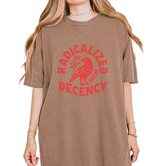 Radicalized by Basic Decency Dove Protest Statement Vintage Soft Unisex T-shirt Espresso