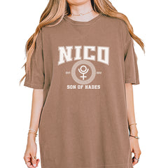 Nico Son of Hades Underworld Crest Vintage Soft Unisex T-shirt Espresso