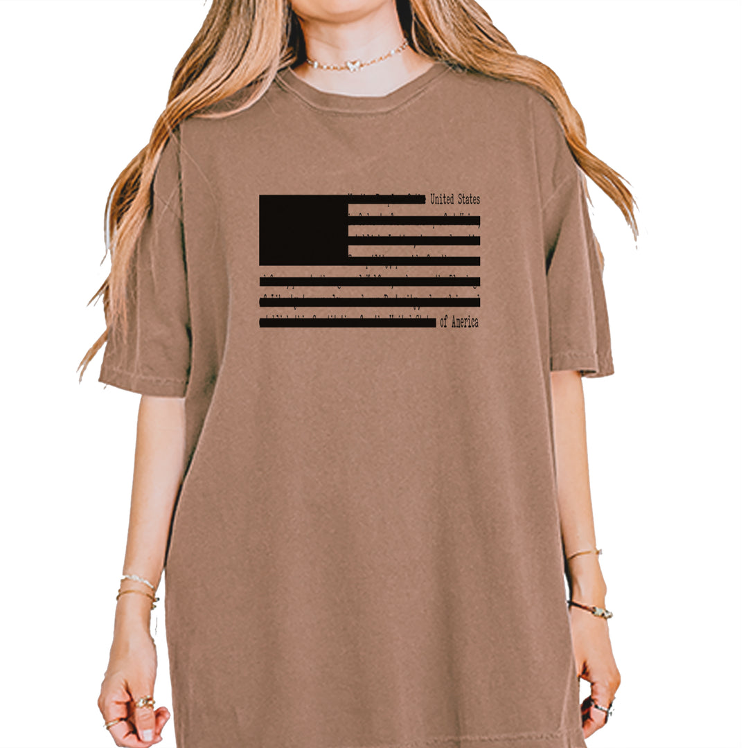 Redacted American Flag Vintage Soft Unisex T-shirt Espresso