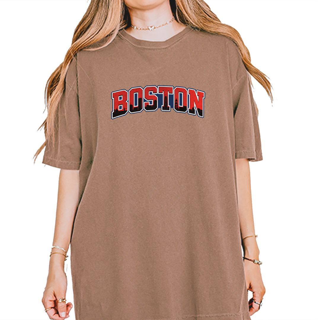 Boston City Pride Skyline Vintage Soft Unisex T-shirt Espresso