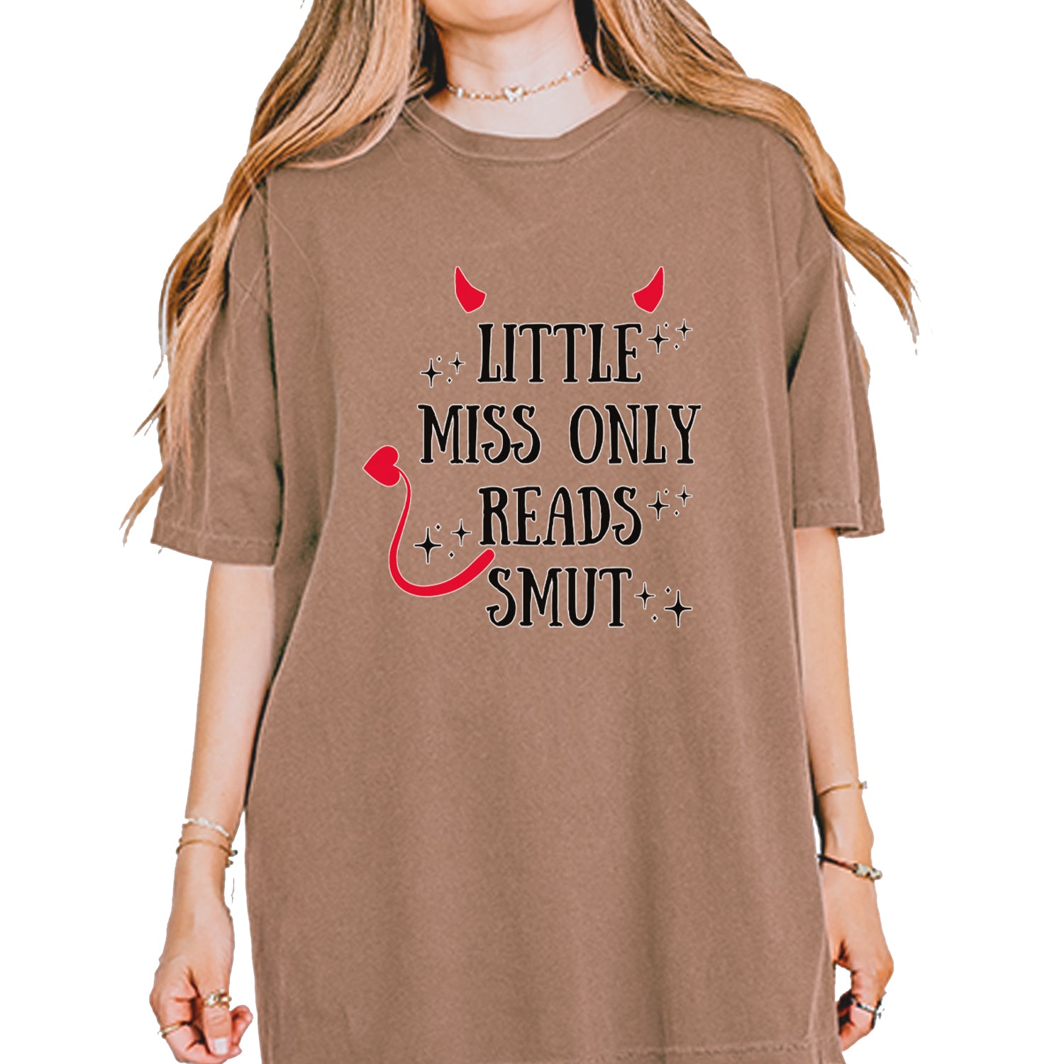 Little Miss Only Reads Smut Devilish Vintage Soft Unisex T-shirt Espresso
