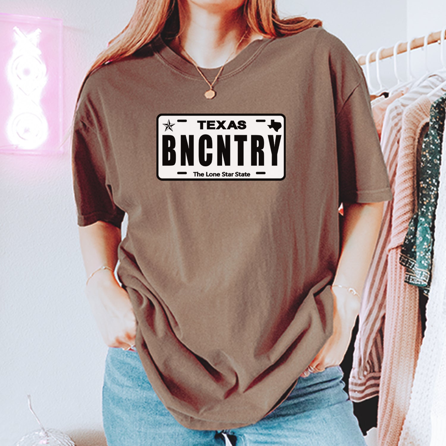 Texas License Plate BNCNTRY Vintage Soft Unisex T-shirt 