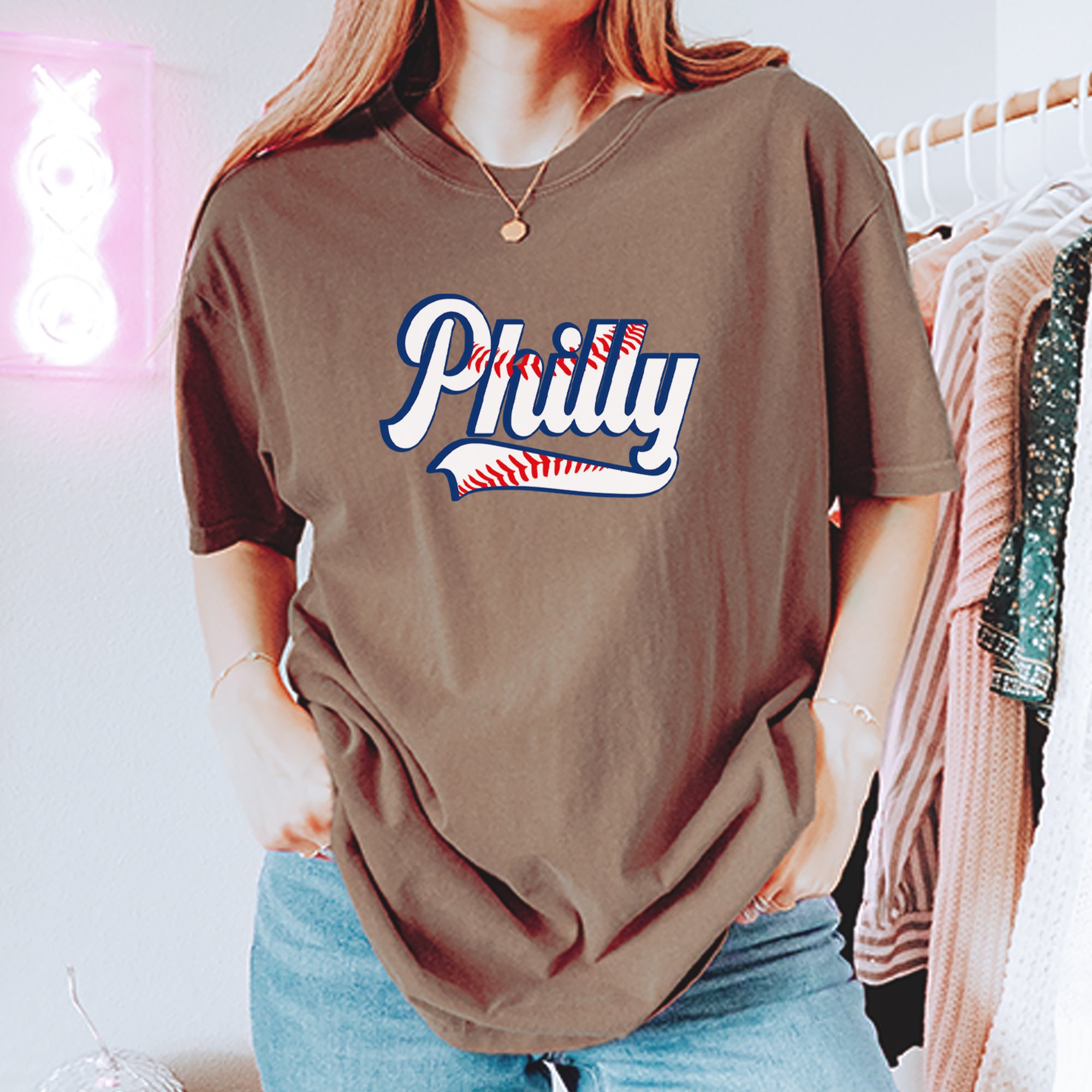 Philly Baseball Stitching Vintage Soft Unisex T-shirt 