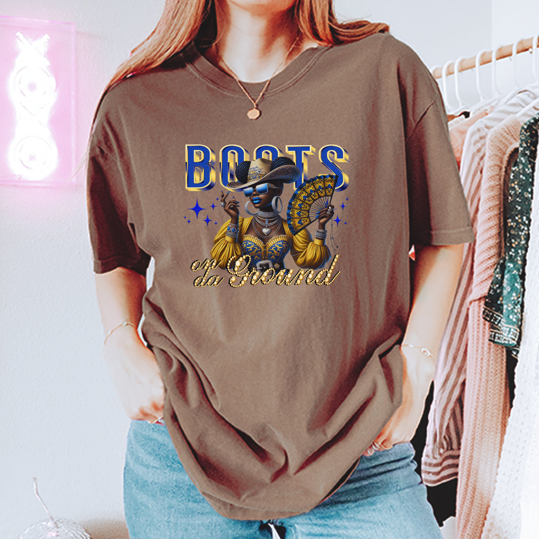 Boots On Da Ground Folding Fan Vintage Soft Unisex T-shirt 