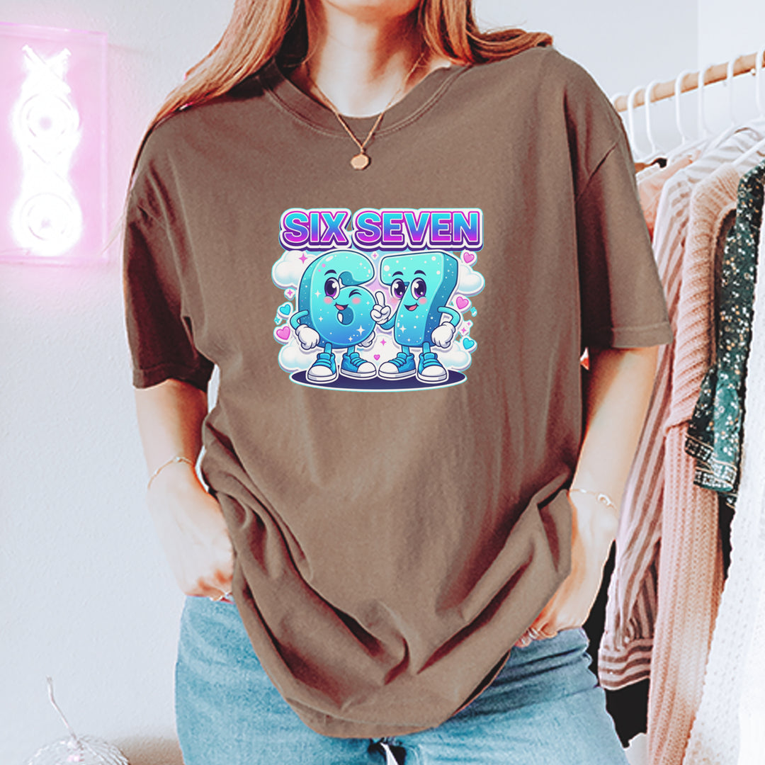 67 Six Seven Meme Kawaii Cloud Vintage Soft Unisex T-shirt 